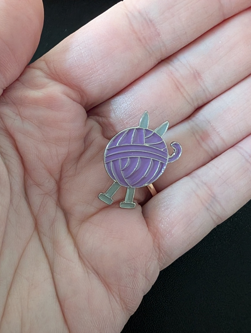 Purple Yarn Cat Enamel Pin